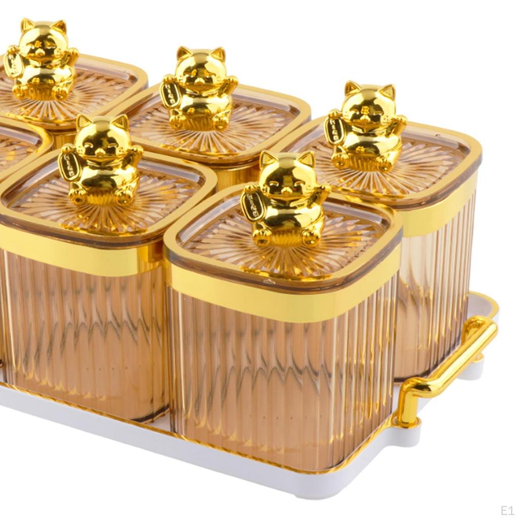 Lebensmittelaufbewahrungsgläser mit 6 Fächern, Tablett für Nüsse und Früchte enthalten