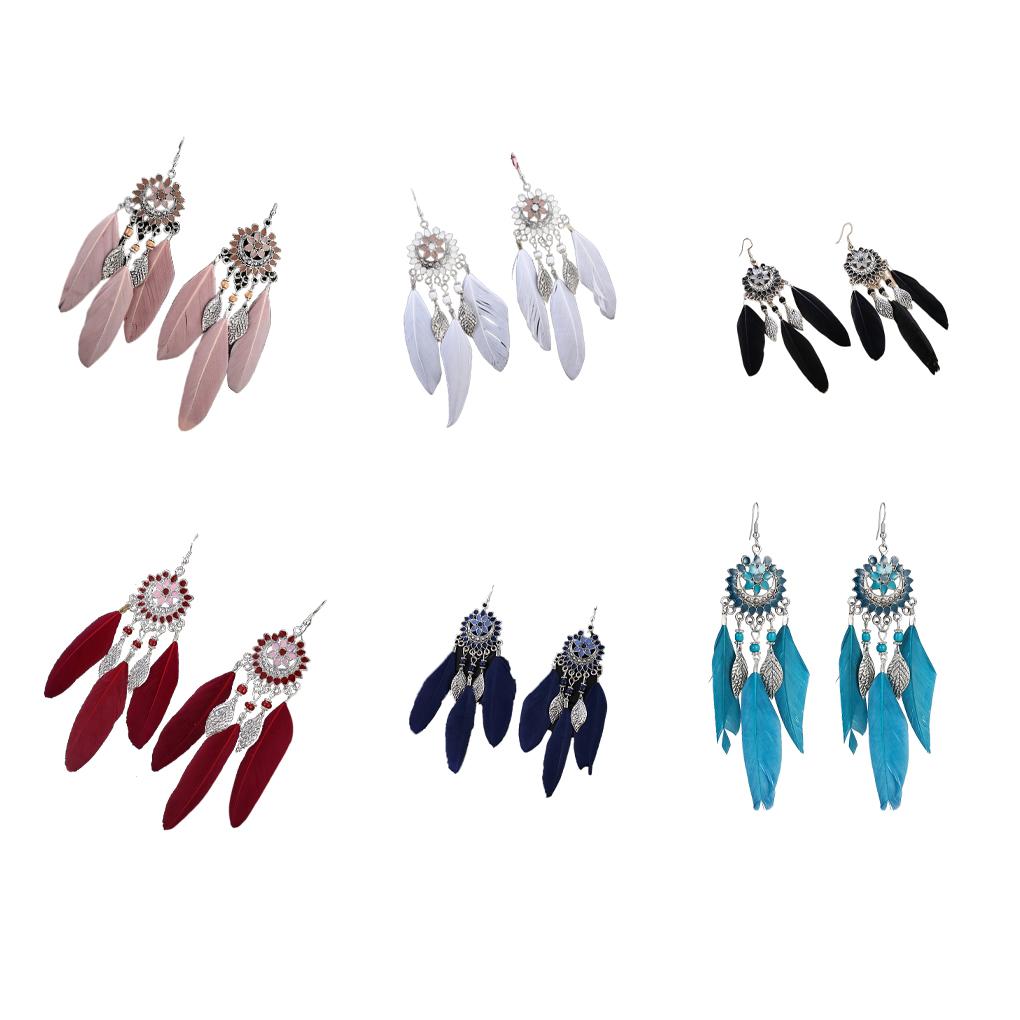  Earring Ethnic Style Exquisite Tassel Earrings Lightweight Portable Ear Pendants Ear Ring for Women Girls