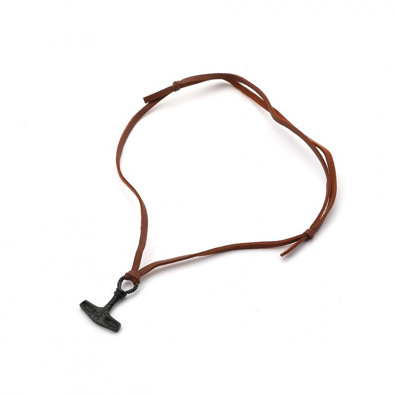 Vintage Viking Hammer Pendant Necklace for Men, Nordic Style Jewelry, Party Accessories