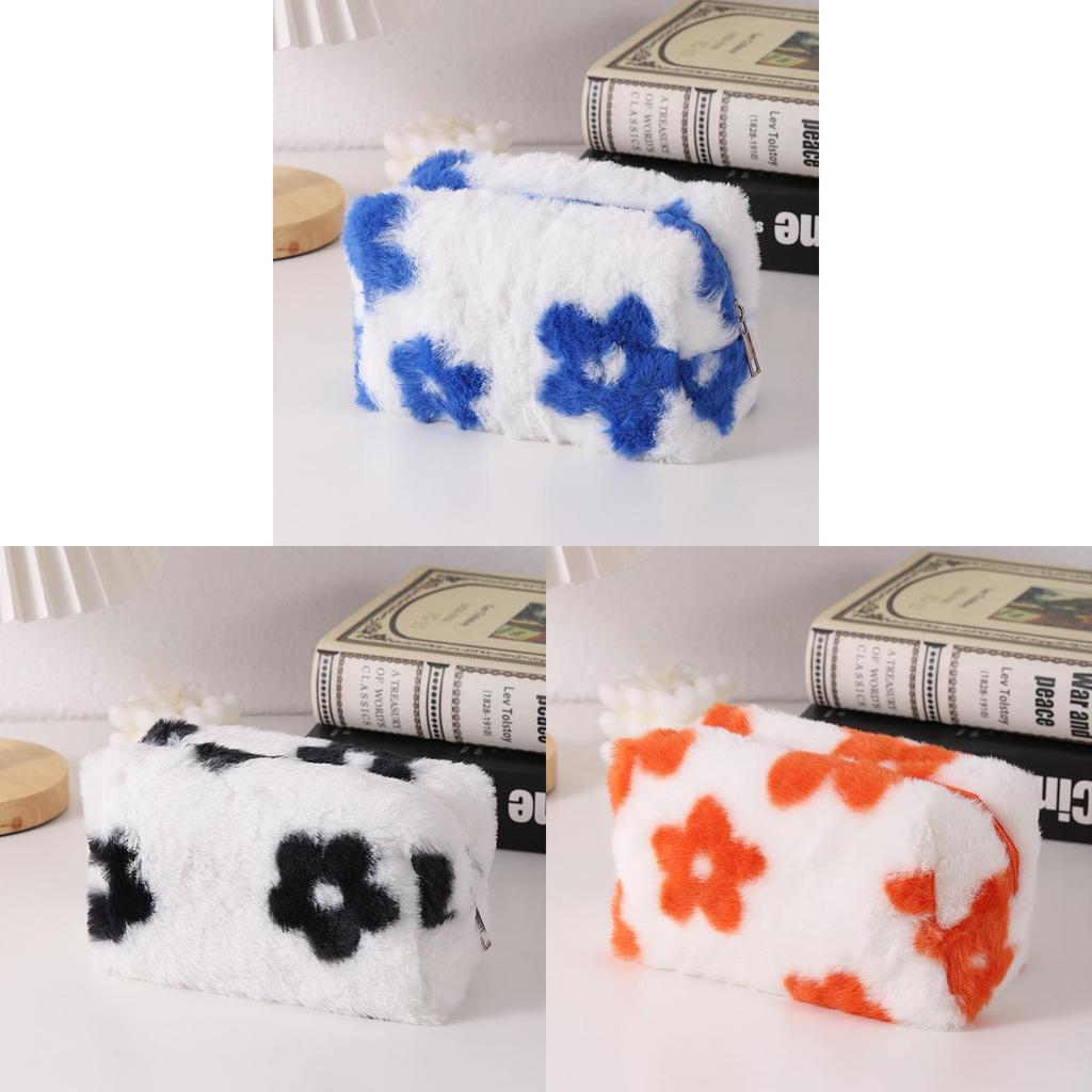 Korean Cute Cartoon Pen Case For Students With Plush Material For School Supplies Organizer