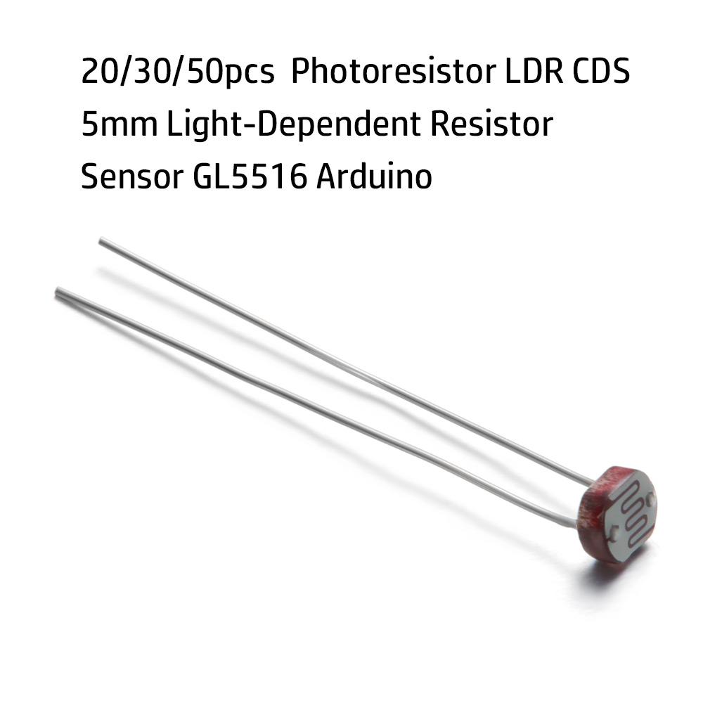 20/30/50PCS Arduino 5mm LDR CDS Light-Dependent Resistor Photoresistor Sensor GL5516