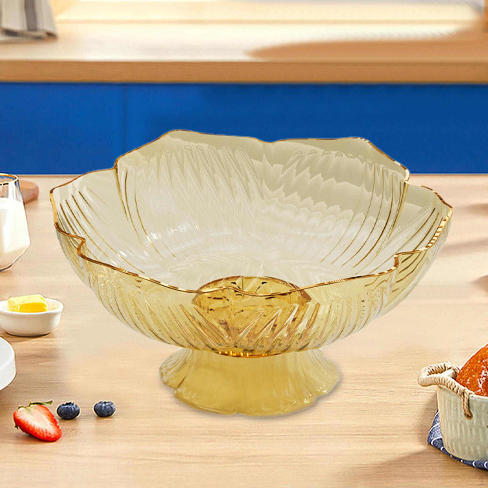 

Декоративная чаша-пьедестал круглая подставка для фруктов и овощей на кухонном столе yellow