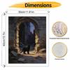 Halloween Black Cat Ruins Oil Painting Digital Oil Painting Coloring Painting Hand Painting Home Decoration