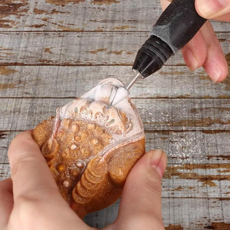 20 Pcs Accessories Diamond Grinding Heads Mini Drill Burrs Bit Set 3Mm Shank Grinding Head Forjade And Stone