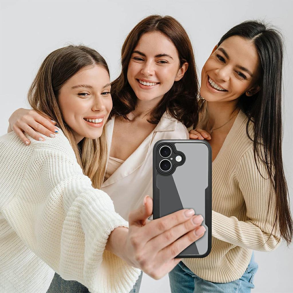 For iPhone 17 Case Acrylic+TPU Clear Phone Cover with PET Screen Film