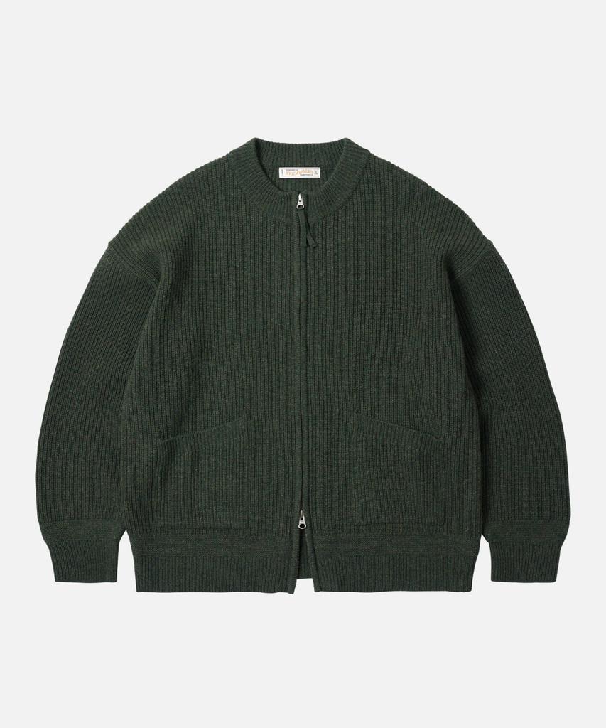Frizmworks Wool Deck Zip Up Cardigan _ Forest Green