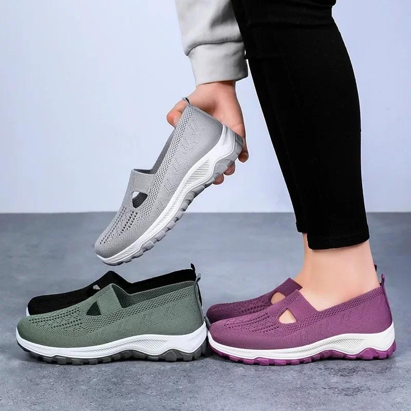 Women's Sports Shoes 2025 New Cuff Women's Vulcanize Shoes Fashion Hollow Out Outdoor Slip-Resistant Casual Mesh Woman Sneakers