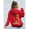 2025 European and American Trendy Fashion Multi-color Letter Print Versatile Casual Long Sleeve Loose Fit Hooded Sweatshirt