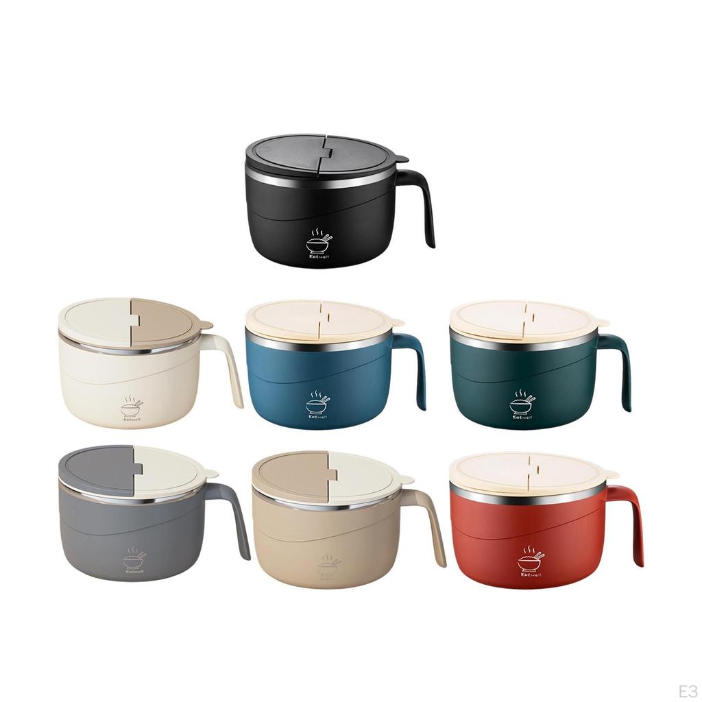 with Lid, Round Soup Bowl, Kitchen Utensil, Household Accessory, Large Capacity Cereal Container,