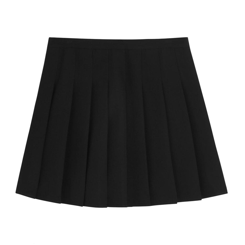 Autumn Preppy Style Plus Size High Waist Pleated Skirt for Women