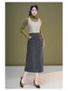 Women's High-Waisted Slit Pencil Skirt - Autumn Slim Fit Fashionable Drape Style