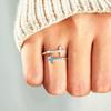 S925 Sterling Silver Two-Tone Stone Women's Fashion Cross Ring for Index Finger, European and American Style.