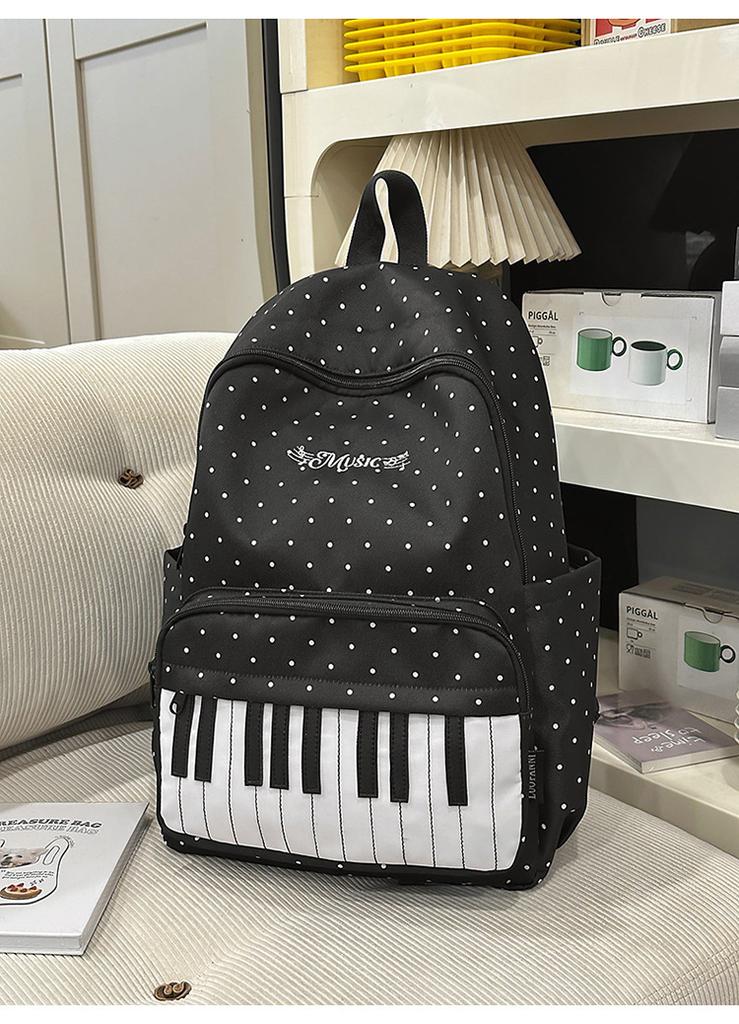 Schoolbag Japanese ins piano pattern schoolbag female junior high school student versatile cute college backpack travel backpack