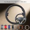 Anti-Slip Safety Car Steering Wheel Cover Exact Fit for Honda Civic Old Civic 2006-2011 Microfiber Leather Auto Grip Cover