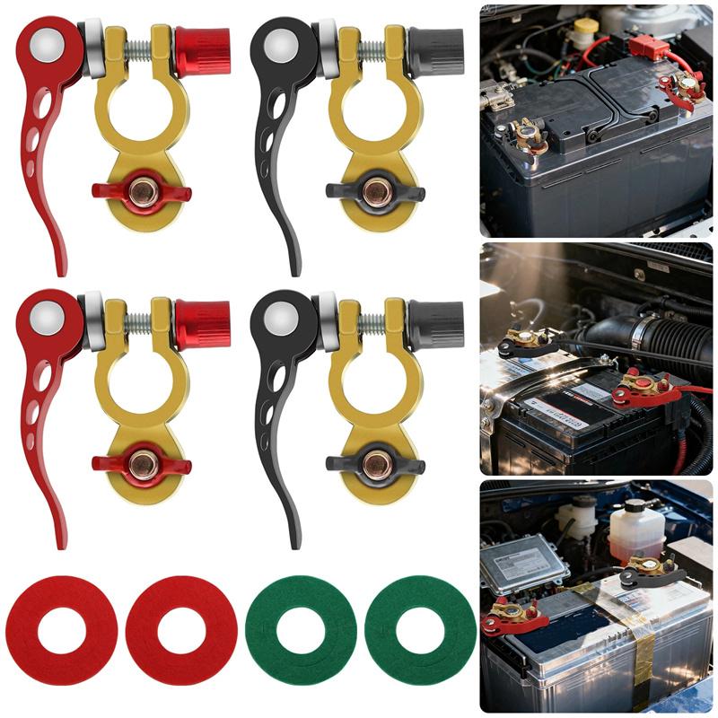 

2 Pair Battery Terminal Connectors , Battery Terminals Brass (M8 X 25Mm Bolt), Battery Cable Ends Quick Release чорний