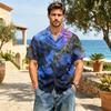 Mens Short Sleeve Casual Shirt Cotton Linen Button Down Collared Top Lightweight Breathable Summer Shirt