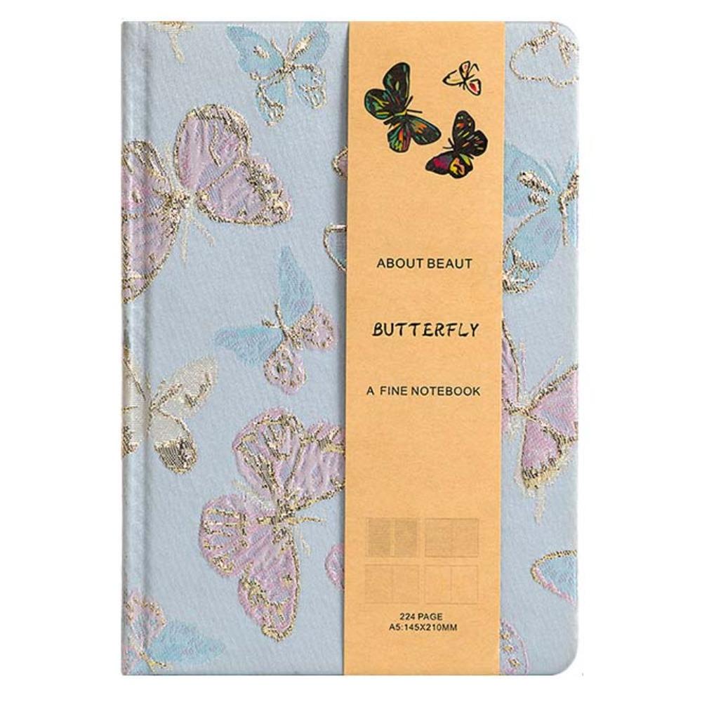 

Pattern Embroidered Flower Notebook A5 Schedule Notepad Butterfly Journal Book School Supplies синій