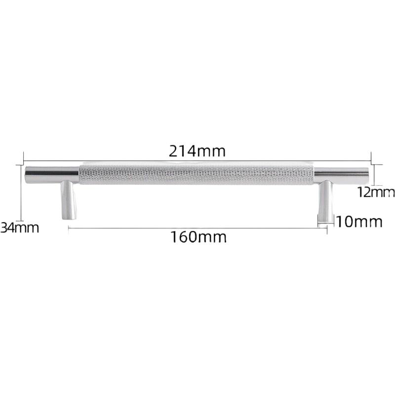 Modern Solid Aluminum Alloy Knurled Handles,Drawer Pulls,Furniture Door Carved Knobs,Round T Bar Handle Kitchen Cabinet Hardware
