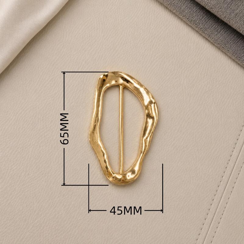 Assorted Gold Metal Irregular Shaped Buckles Textured Surface For DIY Sewing Scarf Belt Clothing Decor Craft Projects