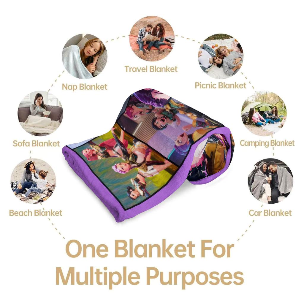 K Pop Demon Hunters Flannel Blanket Hot Anime Plush Warm Throw for Home Leisure Sofa Bed Cover Office Nap Camping Travel Gift