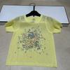 D Brand Women's European Style Luxury Knit Round Neck Short Sleeve T-Shirt