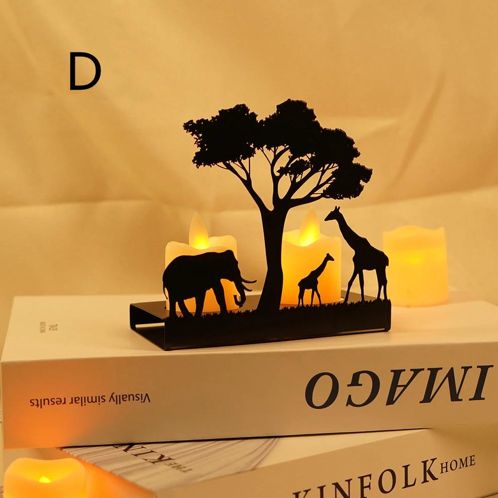 Creative Metal Candle Holder Home Decoration European Wrought Iron Candle Holder Elephant Elk Metal Ornament Valentine's Day