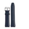 Casio AE1200 A158W/A168/F91W/AE-1200WHD/A158/A159/A169 Series Strap Vintage Leather Watch Band Retro Bracelet 18mm (Blue-Silver)