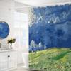 Van Gogh Starry Night Shower Curtain Oil Painting Abstract Art Blue Sky White Cloud Star Moon Scenery Bathroom Decor With Hooks