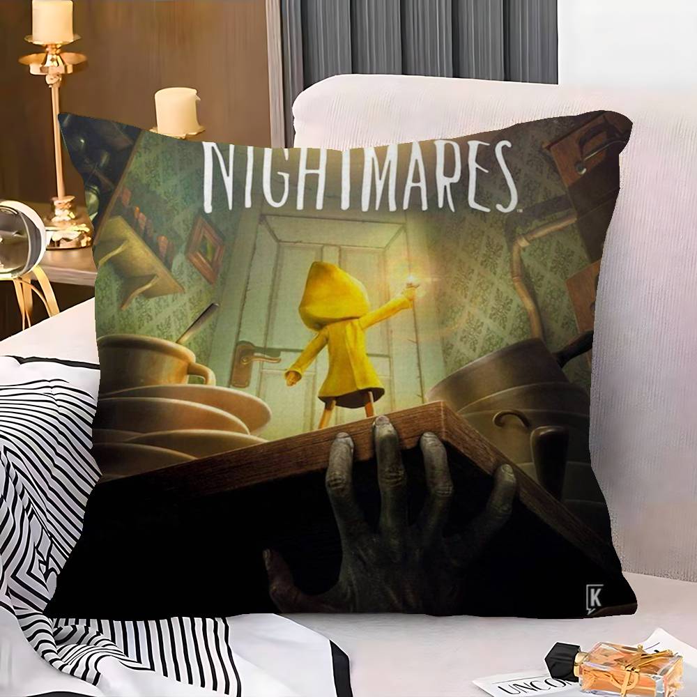 Game L-ittle N-ightmares Cushion Cover Car Throw Pillow Case For Sofa Car Christmas Gift 40x40cm 45x45cm
