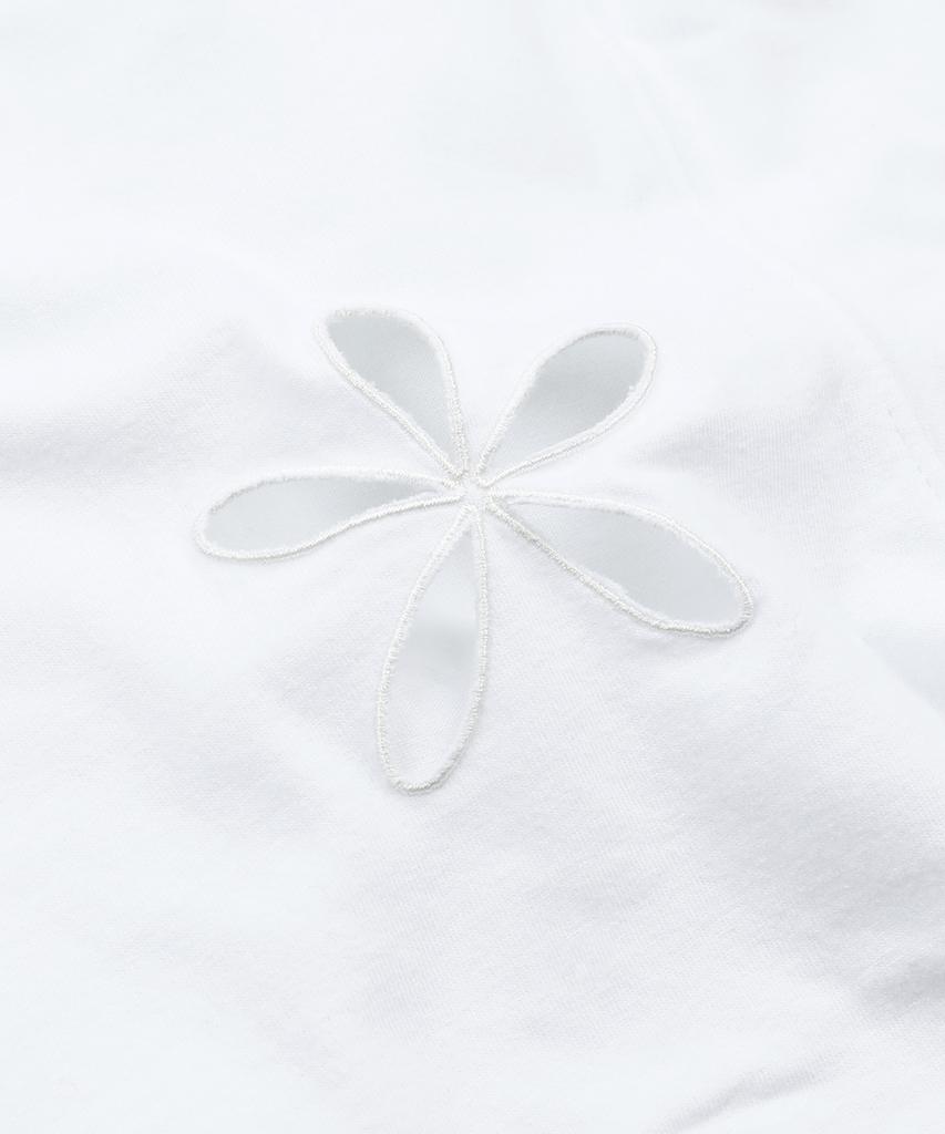 RuNaKi'Hu' Wxt101 Muguke Punching Check Applique T-Shirt (White)
