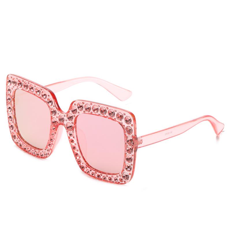 Vintage Oversized Square Sunglasses Women Luxury Crystal Rhinestone Eyewear Colorful Diamond Big Frame Sun Glasses