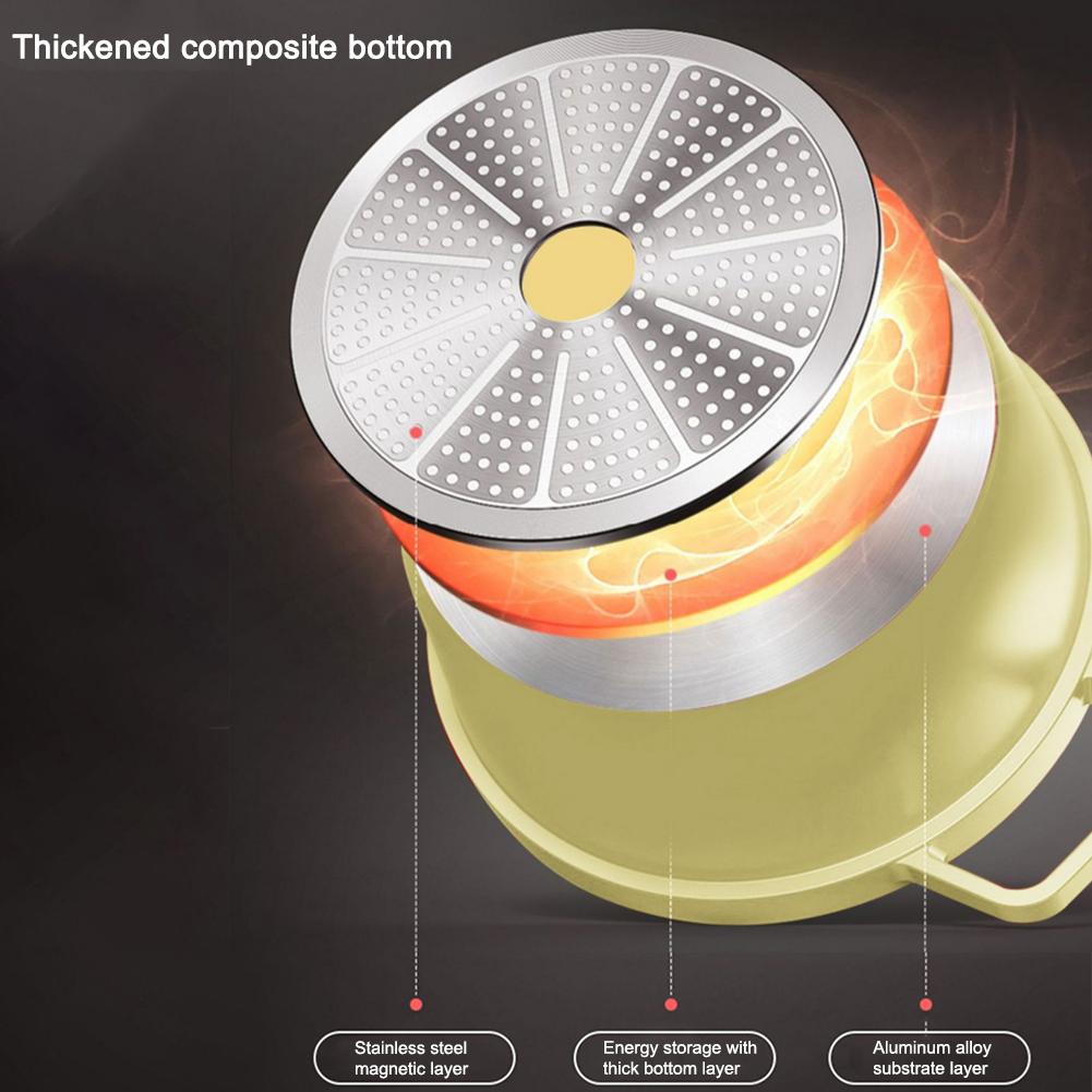 Non-Stick Heavy Duty Stock Pot with Lid Home Kitchen Enamel Stock Pot Nonstick Heat Preservation Cookware Home Cooking Cookware