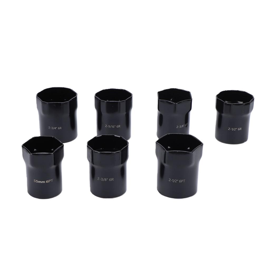 7PCS Wheel Bearing Locknut Socket Set 1 2 Inch Drive SAE and Metric 6 Point Axle Nut Socket for Cars Trucks SUVs
