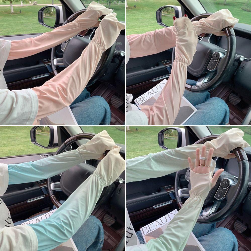 Cool Sun Protection Gradient Color Elbow Cover Anti-UV Arm Sleeves Long Gloves