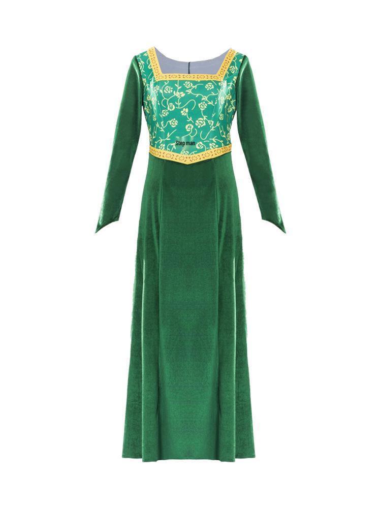 Princess Fiona Green Dress Shrek Cosplay Costume for Halloween & Stage Performance