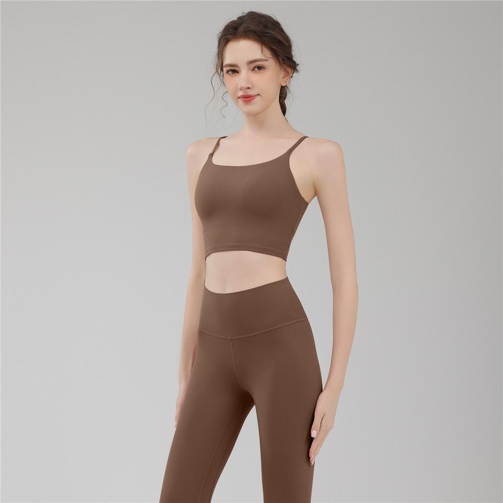 Naked Sports U-shaped Vest With Thin Shoulder Straps, Beautiful Back, Easy To Wear, Quick Drying, Breathable Fitness Camisole, Yoga Suit, Bra Set