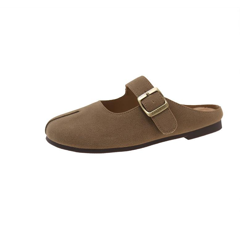 Hässlich süß Boken mit Rocktasche Kopf Halbschuhe Damen Oberbekleidung 2025 Frühling ein Pedal faule Mary Jane Sandalen Tide