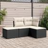 VidaXL Garden Lounge Set 4 Pcs with Cushions Black Braided Resin 3217476