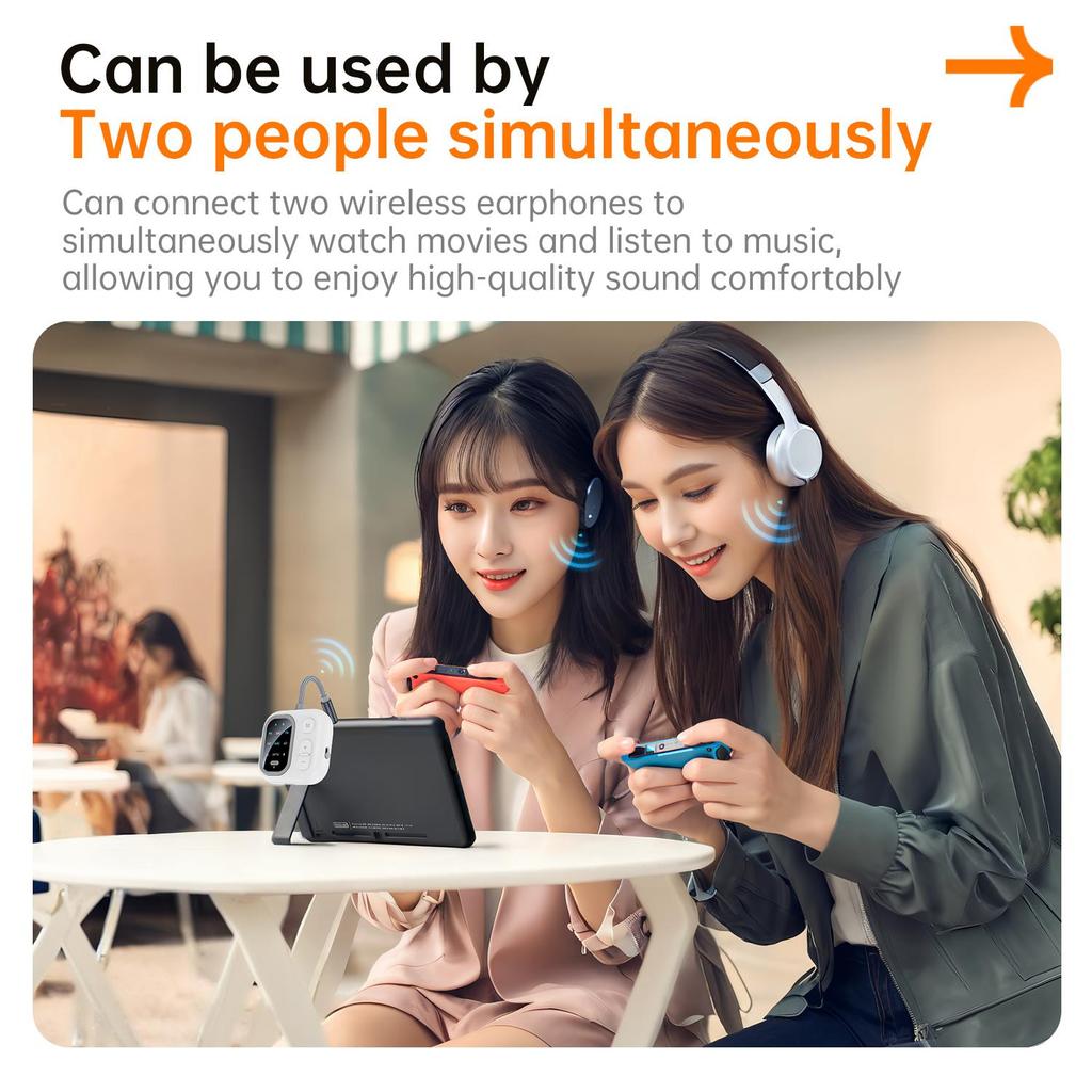 2 in 1 aptX-Adaptive AD/HD/LL AAC Bluetooth Audio Transmitter Receiver 3.5MM AUX HiFi Music Multipoint Airplane Wireless Adapter