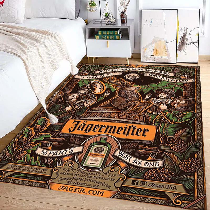 Jägermeister: Tappeto Audace Vivace Arredamento Casa Adatto a Tutte le Stagioni Cuscino per Sedia da Ufficio Arte Decorazione Stanza del Dormitorio