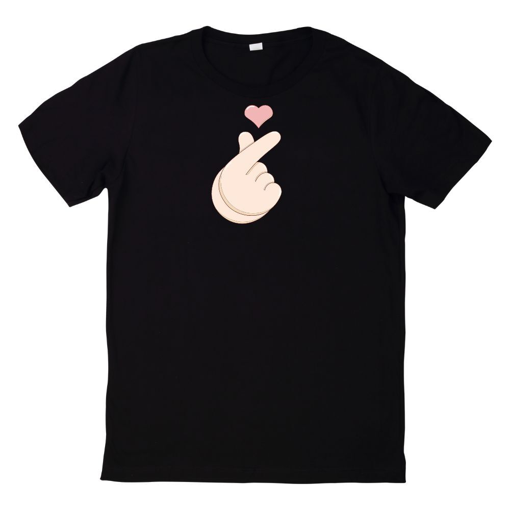 T-Shirt Korean Finger Heart K Pop Heart Hand GestureWill Be Opened In a New Window or Tab