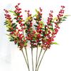 4 Branch Artificial Foam Red Berry Fruit Faux Wealth Plant Home Wedding Decoration Fake Flower Arrangement