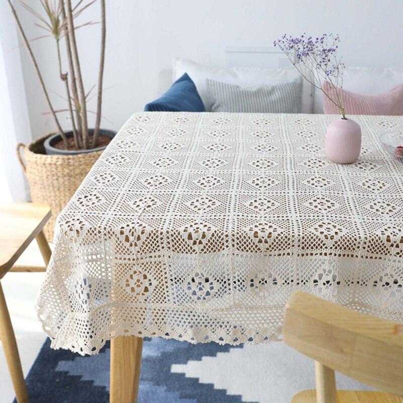 Table Cloth Hollow Rectangular Decorative Pastoral Crochet Tablecloth
