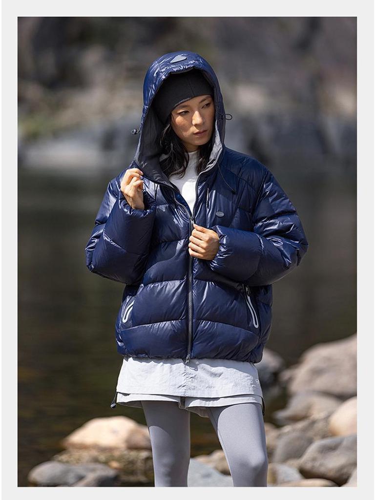 Men's Trendy Windproof Packable 90% Down Feather Puffer Jacket with Velcro Closure