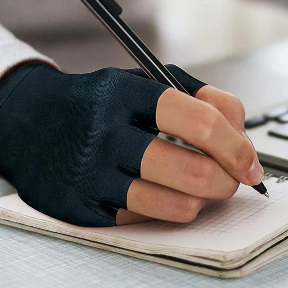 1Pair Copper Arthritis Compression Gloves Fingerless For Carpal Tunnel Rheumatoidtendonitis Computer Typing Joint Support