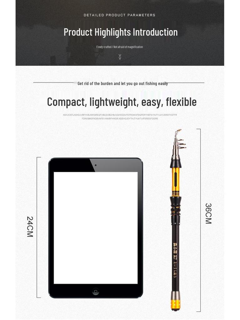 Portable Ultra-Light Ultra-Hard Mini Telescopic Sea Rod for Long-Casting Lure Fishing