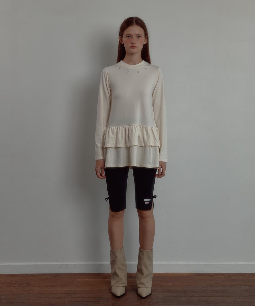 Leteoli Eyelet Frill Long Sleeve_Ivory