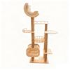 Solid Wood Cat Tree with Integrated Bed and Capsule Climber - Space-Saving Design for Small and Large Homes