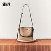 Semir Women's Retro Letter PVC Bucket Bag