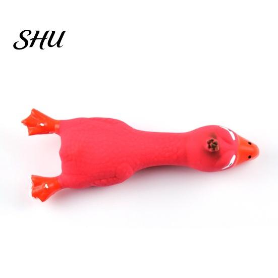 Pet Toy Chicken Shape Latex Dog with Sound Boredom Relief Teeth Cleaning for Throwing Molar Bite-Resistant Funny Squeaky Chew Cute